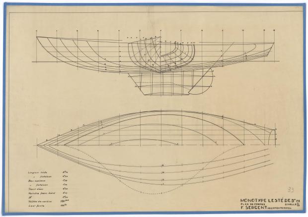 PLAN DE COQUE - MONOTYPE LESTE (1946)