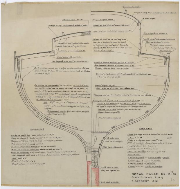 PLAN DE CONSTRUCTION - GEFREL OCEAN RACER 11,75 M (1955) PLAN DE CONSTRUCTION - GEFREL OCEAN RACER 11,75 M (1955)