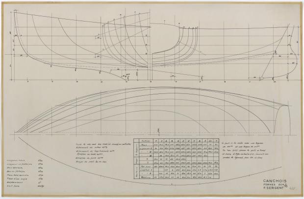 PLAN DE COQUE - CANCHOIS (1956) PLAN DE COQUE - CANCHOIS (1956)