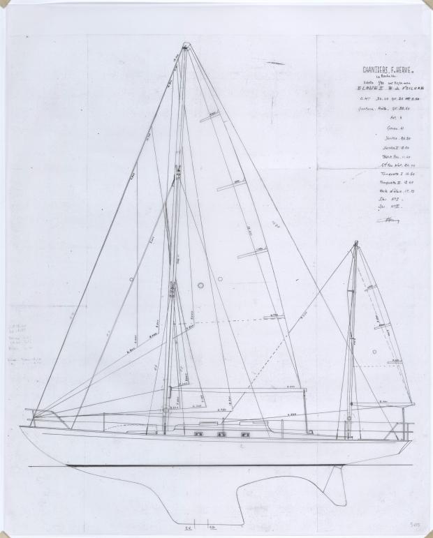 PLAN DE VOILURE/GREEMENT - ELOISE II (1957) PLAN DE VOILURE/GREEMENT - ELOISE II (1957)