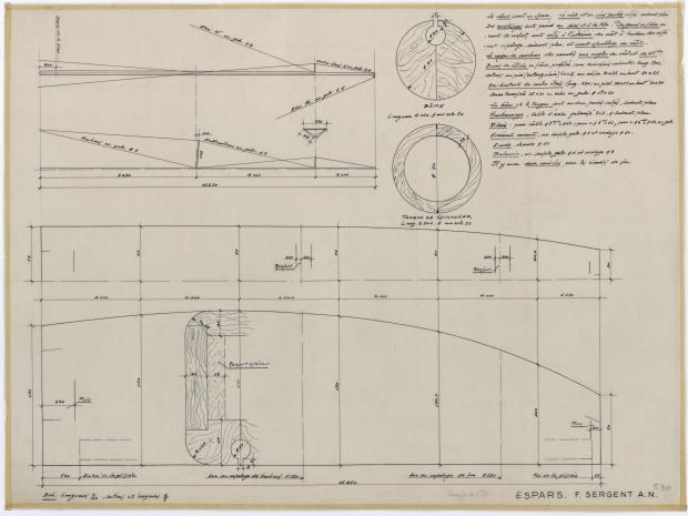 PLAN DE VOILURE/GREEMENT - DEJA   CRUISER 8,50 m (1957)
