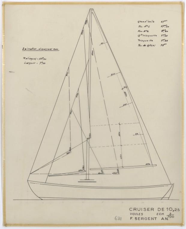 PLAN DE VOILURE/GREEMENT - TALLY-HO CRUISER 10,25 m (1960) PLAN DE VOILURE/GREEMENT - TALLY-HO CRUISER 10,25 m (1960)