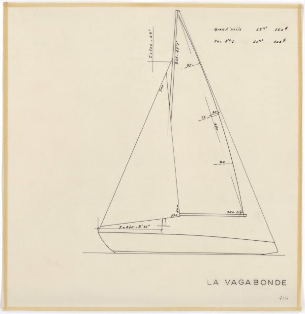 PLAN DE VOILURE/GREEMENT - LA VAGABONDE SLOOP DE 7,50 m (1960) PLAN DE VOILURE/GREEMENT - LA VAGABONDE SLOOP DE 7,50 m (1960)
