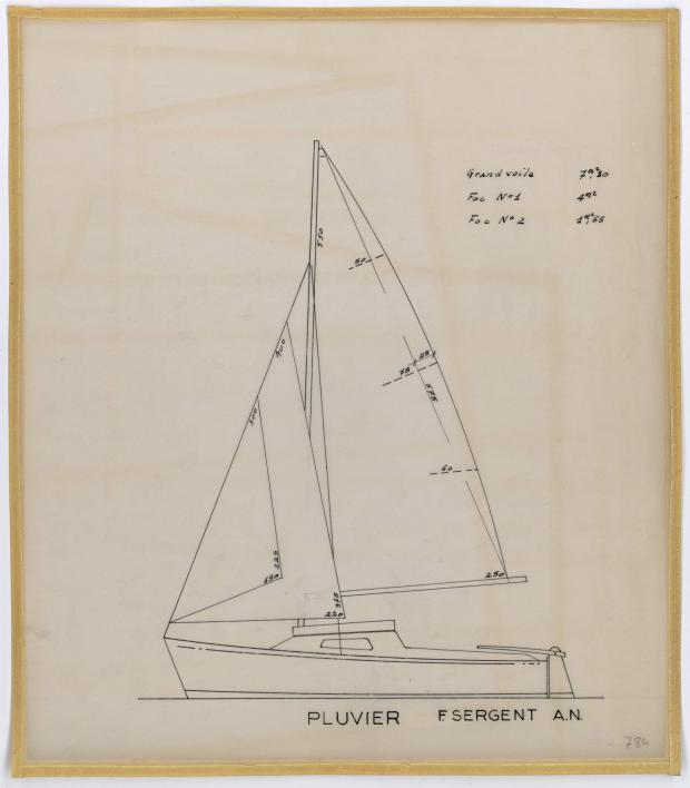 PLAN DE VOILURE/GREEMENT - PLUVIER DERIVEUR LESTE DE 6,60 m (1961)