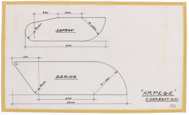 PLAN DE DERIVE/QUILLE - ARPEGE DERIVEUR 4 M (1963) PLAN DE DERIVE/QUILLE - ARPEGE DERIVEUR 4 M (1963)
