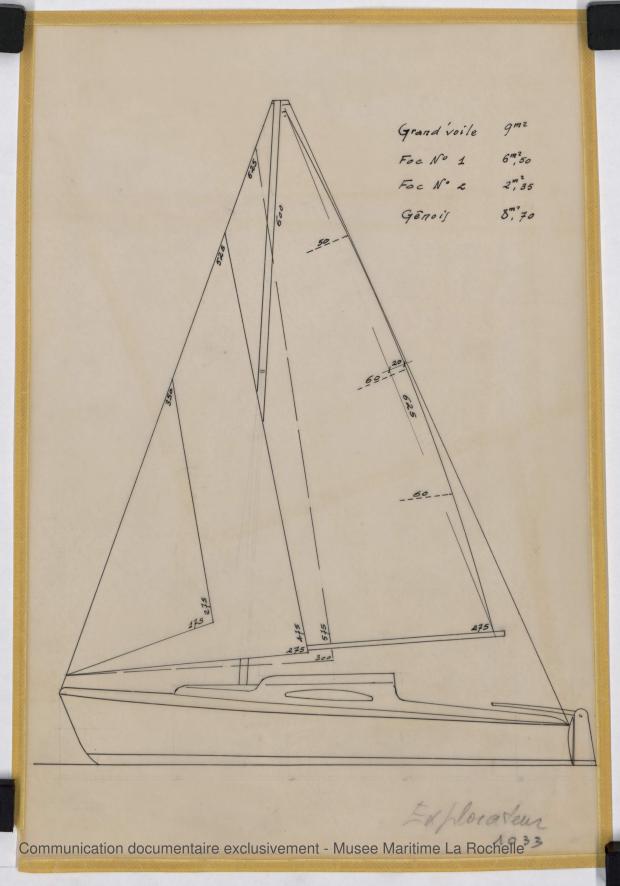 PLAN DE VOILURE/GREEMENT - Explorateur peche promenade 5,76 m (1966)