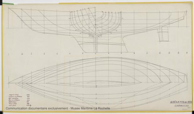 PLAN DE COQUE - Jean de la lune, Goelette 12,50 m (1970)