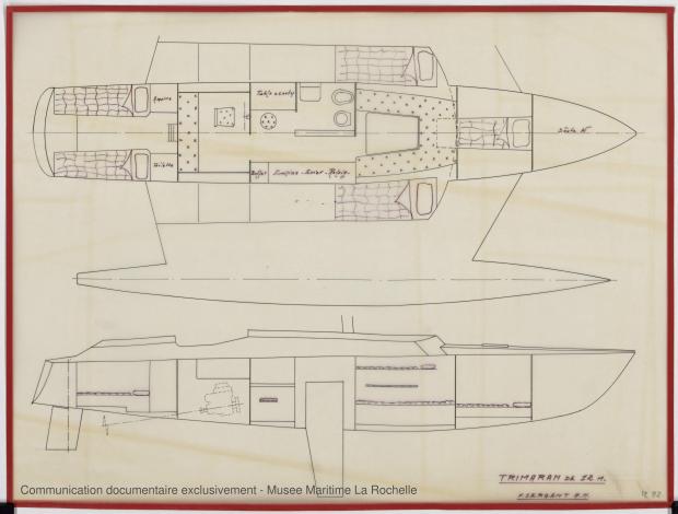 PLAN D&#039;AMENAGEMENT  - Puka-Puka Trimaran 12 m (1971)
