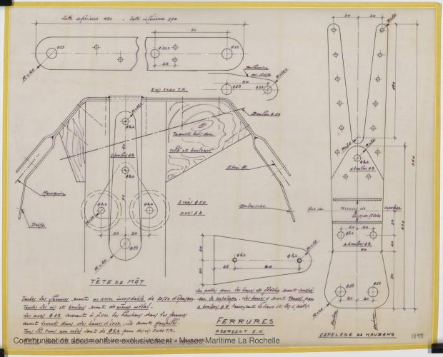 PLAN DE VOILURE/GREEMENT - Ketch 12,50 m Acier (1971) PLAN DE VOILURE/GREEMENT - Ketch 12,50 m Acier (1971)
