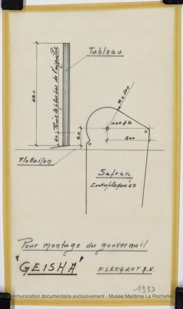 PLAN D'APPAREIL A GOUVERNER - Geisha 5,75 m (1972) PLAN D'APPAREIL A GOUVERNER - Geisha 5,75 m (1972)
