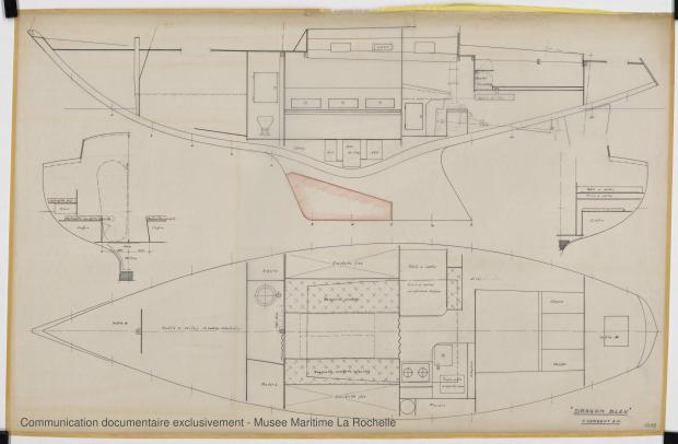 PLAN D&#039;AMENAGEMENT  - Dragon bleu, Course croisière 10,50 m (1973)