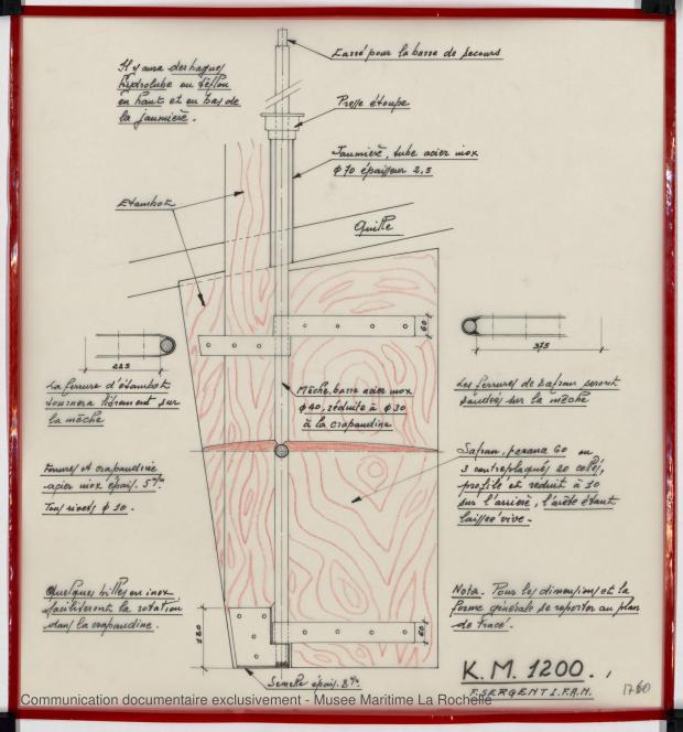 PLAN D'APPAREIL A GOUVERNER - K.M. 1200 (1978) PLAN D'APPAREIL A GOUVERNER - K.M. 1200 (1978)