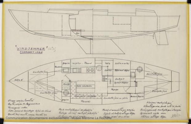 PLAN D'AMENAGEMENT - WINDJAMMER 12,20 M (1962) PLAN D'AMENAGEMENT - WINDJAMMER 12,20 M (1962)