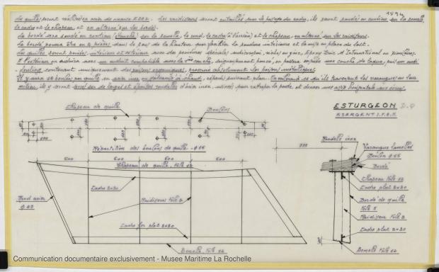 PLAN DE DERIVE/QUILLE - ESTURGEON 10,50 M (1981) PLAN DE DERIVE/QUILLE - ESTURGEON 10,50 M (1981)