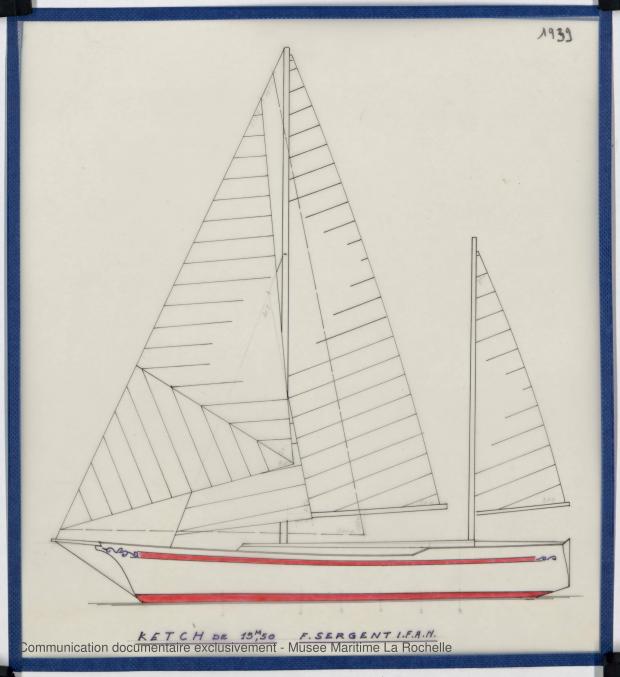 PLAN GENERAL - GOELETTE OU KETCH 15,50 M (1983) PLAN GENERAL - GOELETTE OU KETCH 15,50 M (1983)