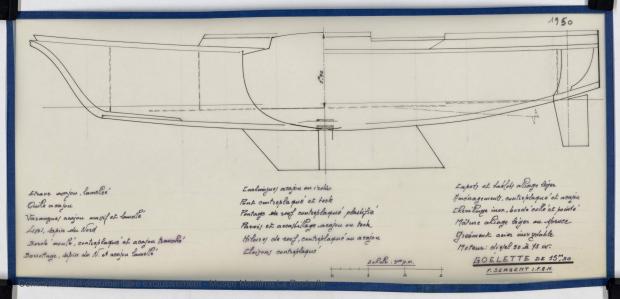 PLAN DE COQUE - GOELETTE OU KETCH 15,50 M (1983) PLAN DE COQUE - GOELETTE OU KETCH 15,50 M (1983)