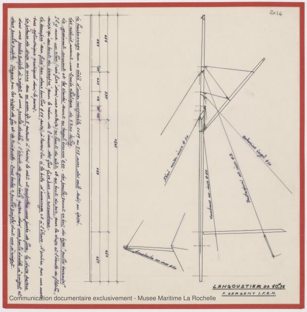 PLAN DE VOILURE/GREEMENT - KOMOG LANGOUSTIER 10.75 M (1985) PLAN DE VOILURE/GREEMENT - KOMOG LANGOUSTIER 10.75 M (1985)