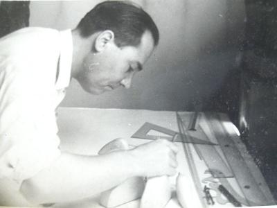 François Sergent dessinant Marie Christine III
